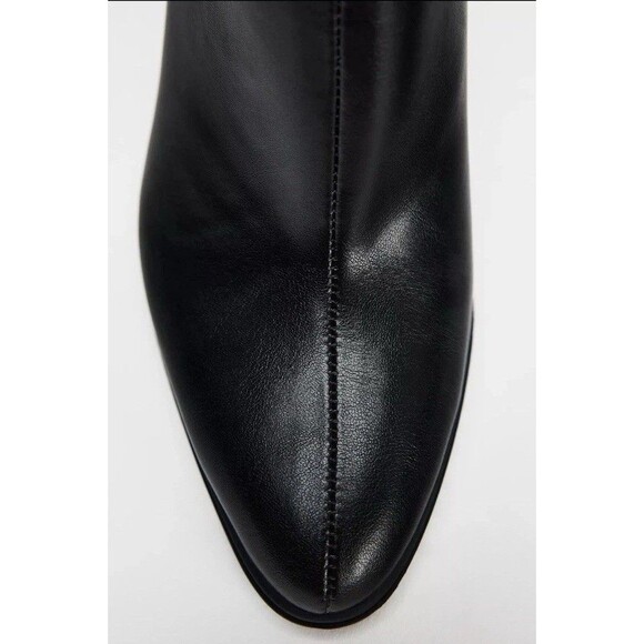ZARA New Women Pull Tab High Heel Ankle Boots Black Size US 7.5 EUR 38 1116/410 - Picture 5 of 14
